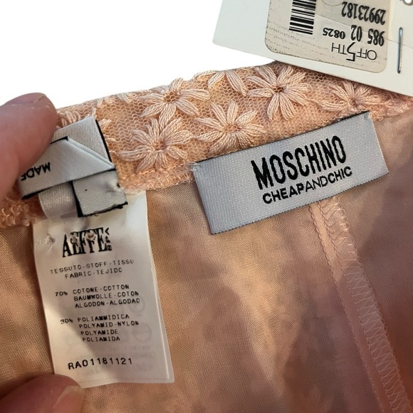 Moschino Cheap and Chic Pink Embroidered Floral Skirt - NWT - Size 4 - Picture 6 of 7
